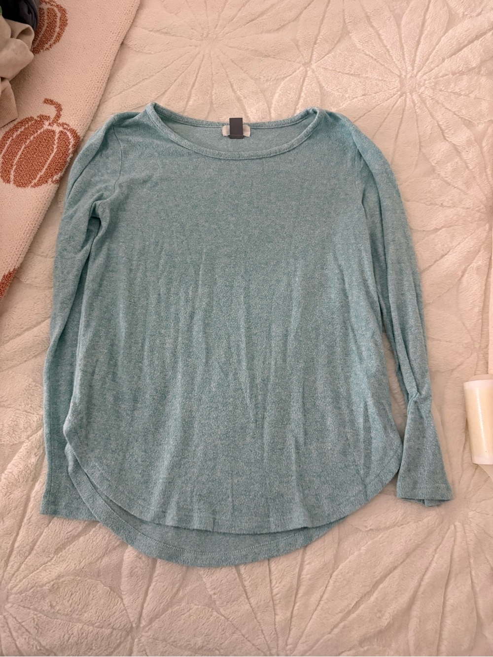 Old Navy Light Teal Long Sleeve Scoop Neck Top